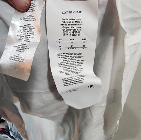 Armani Exchange Cold Shoulder Striped Tie Neck Women 6 Preppy Tunic Mini Dress - Picture 5 of 9